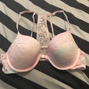 Front clasp pink floral bra